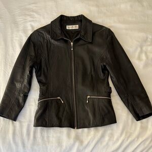 Jones New York Black Leather Jacket